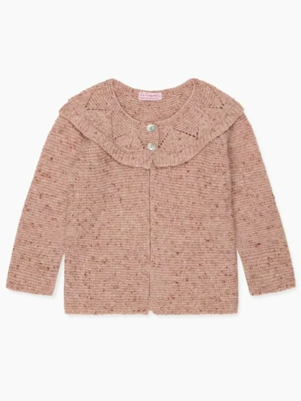 La Coqueta Jumpers & Cardigans^Dusty Pink Baena Merino Girl Cardigan