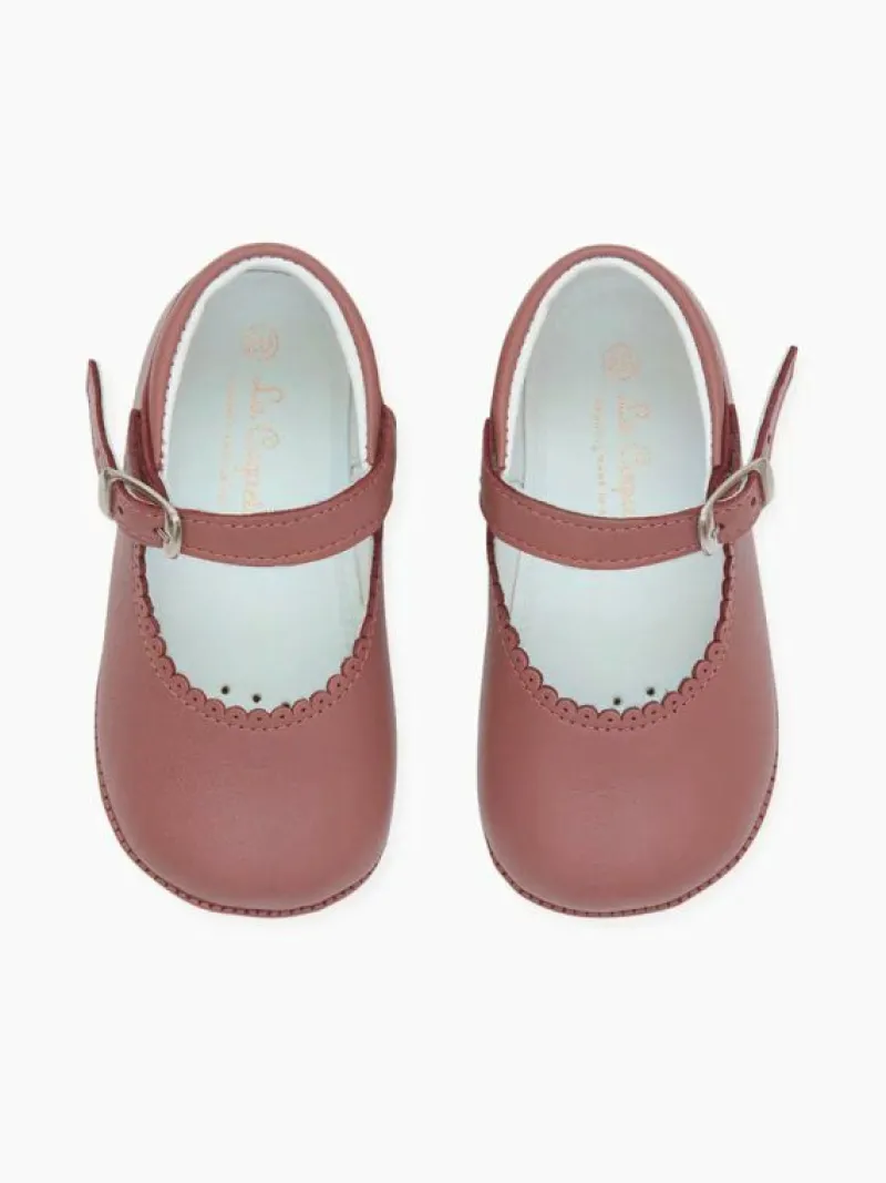 La Coqueta Pre Walker Shoes | Baby & Toddler Shoes/Pre Walker Shoes^Dusty Pink Leather Baby Mary Jane Shoes