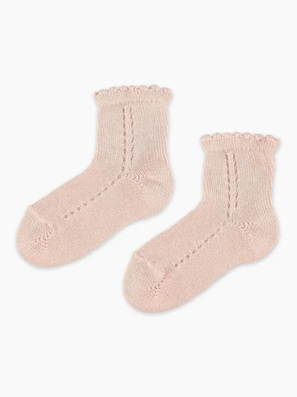 La Coqueta View All | Socks & Tights^Dusty Pink Openwork Short Girl Socks