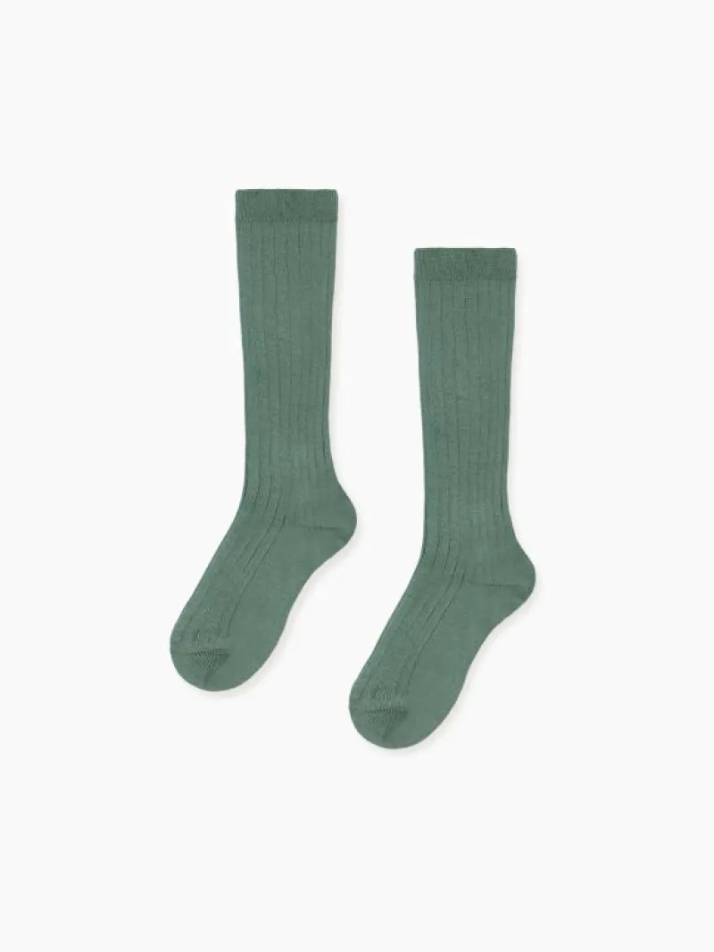 La Coqueta View All | Socks & Tights^Fern Ribbed Knee High Kids Socks