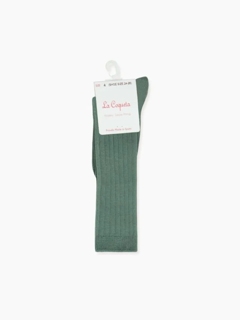 La Coqueta View All | Socks & Tights^Fern Ribbed Knee High Kids Socks