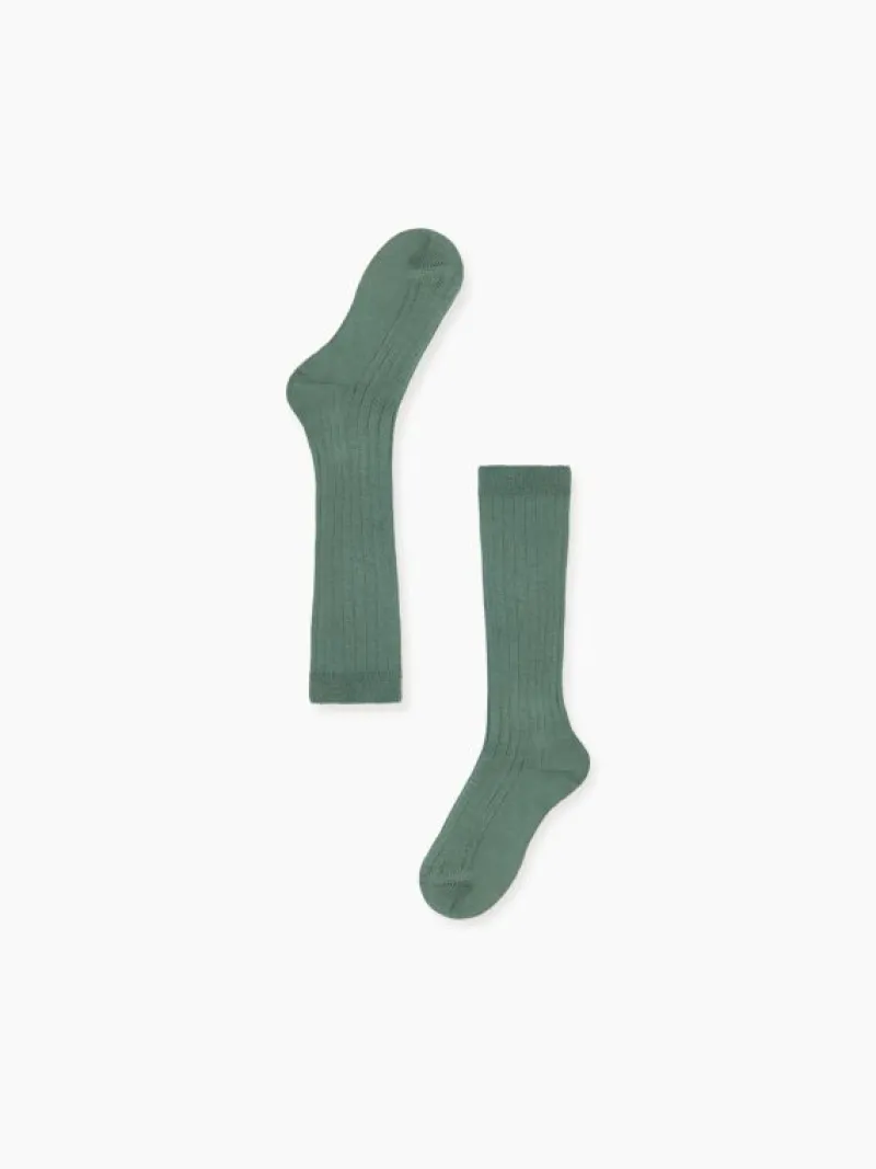La Coqueta View All | Socks & Tights^Fern Ribbed Knee High Kids Socks