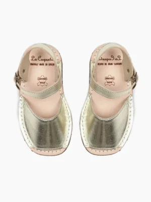 La Coqueta Boys Shoes/Boys Shoes | First Walker Shoes^Gold Avarca Leather Kids Sandals