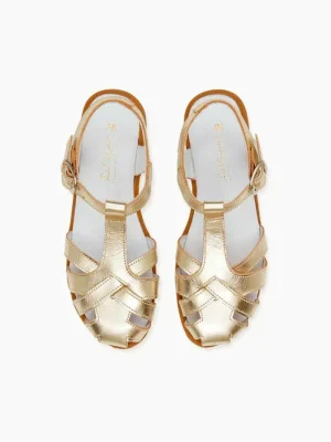 La Coqueta First Walker Shoes | Baby & Toddler Shoes/First Walker Shoes^Gold Sofia Leather Girl Sandals