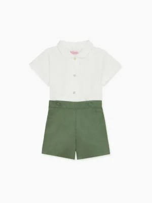 La Coqueta View All | Dresses & Sets^Green Espiga Baby Boy Set