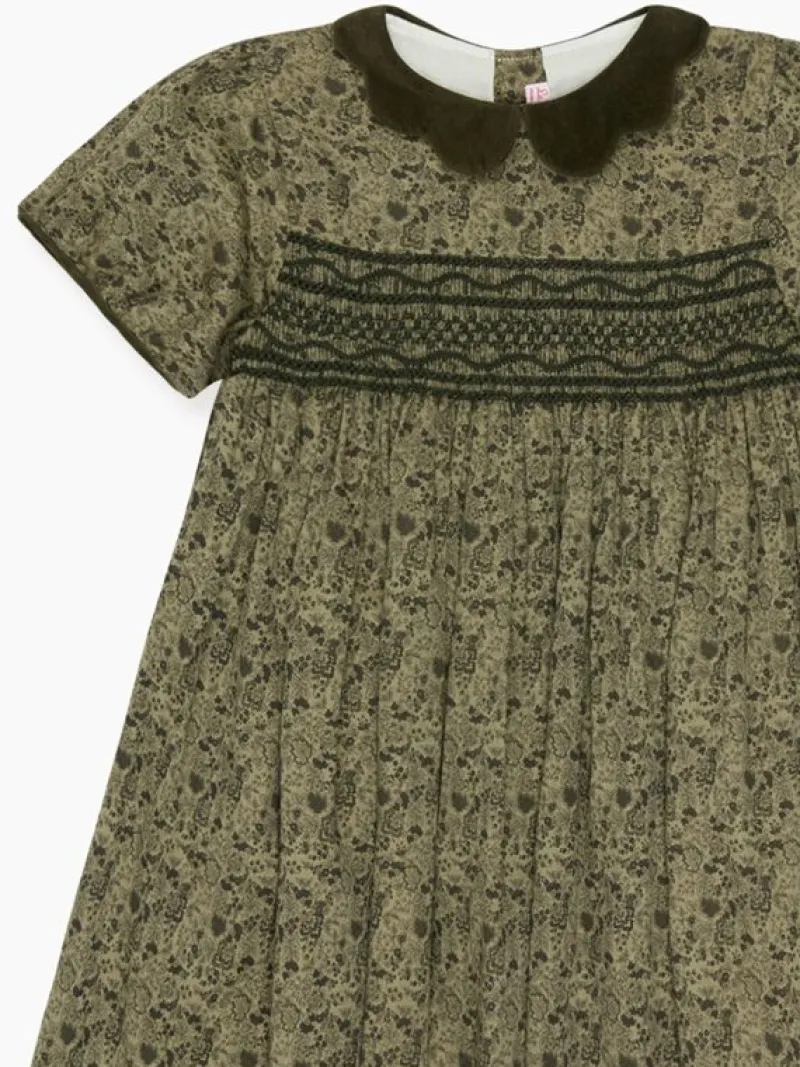 La Coqueta Dresses^Green Floral Victoria Girl Hand-Smocked Dress