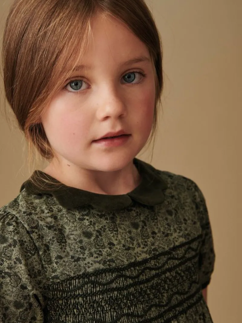 La Coqueta Dresses^Green Floral Victoria Girl Hand-Smocked Dress