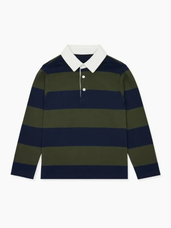 La Coqueta Shirts & Tops^Green Stripe Tijo Long Sleeve Kids Rugby Top