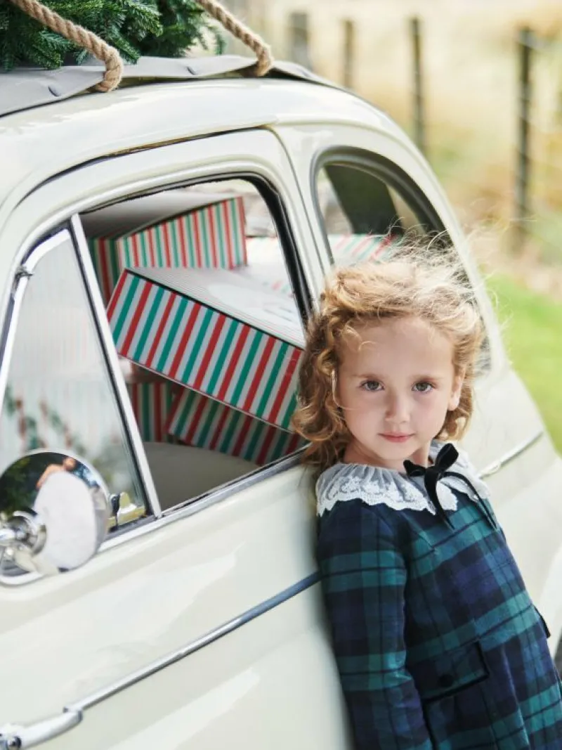 La Coqueta Dresses^Green Tartan Diana Girl Dress