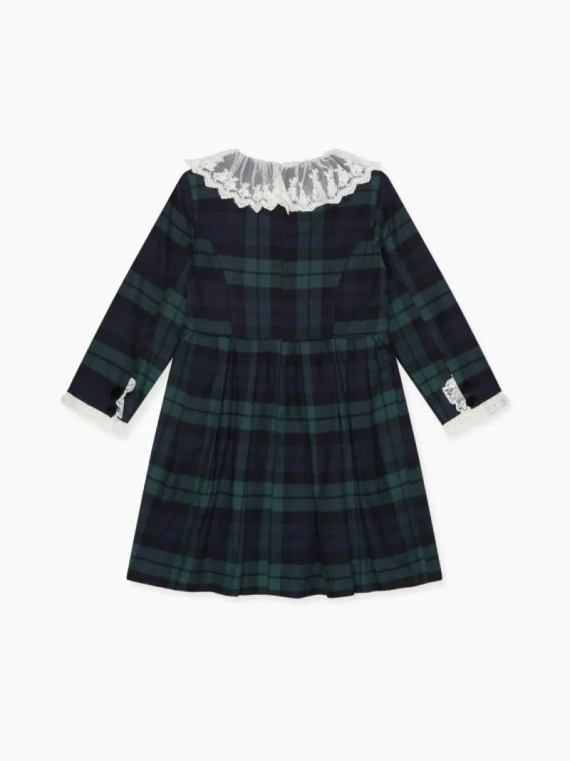 La Coqueta Dresses^Green Tartan Diana Girl Dress