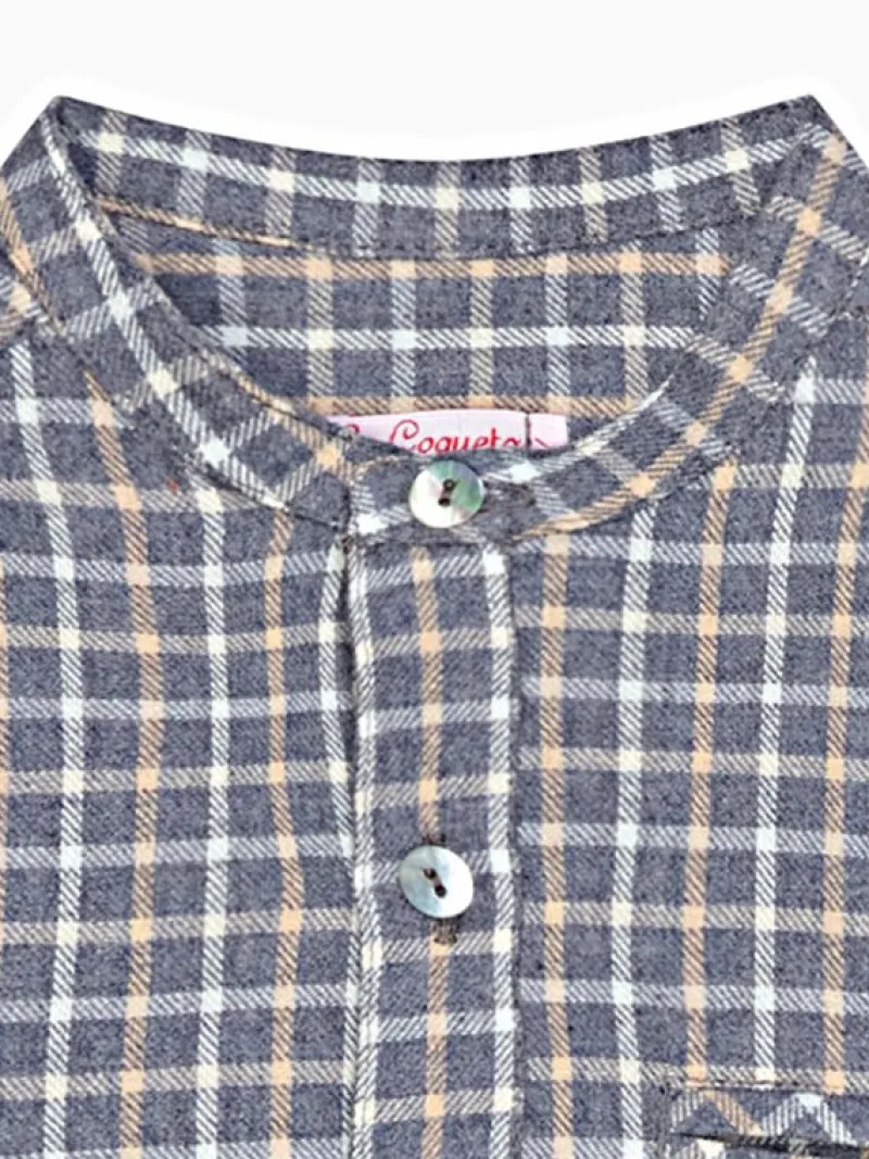 La Coqueta Shirts & Tops^Grey Check Mateo Long Sleeve Boy Shirt