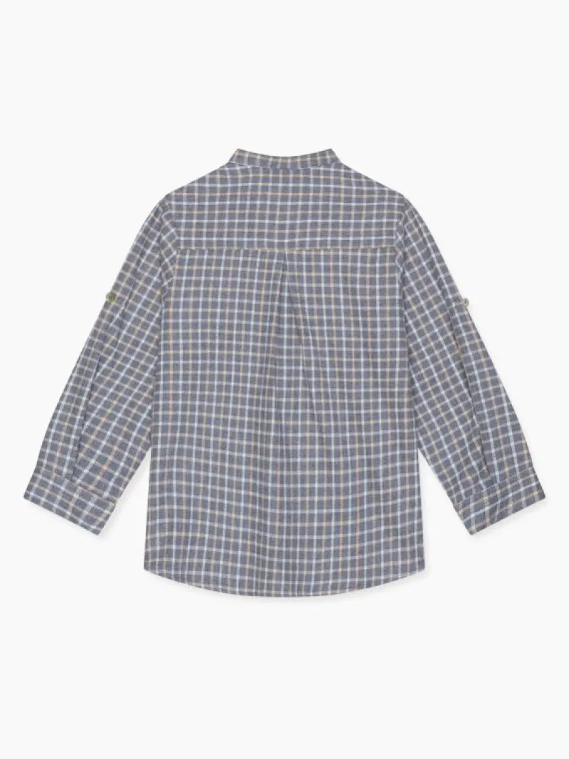 La Coqueta Shirts & Tops^Grey Check Mateo Long Sleeve Boy Shirt