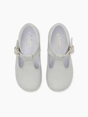 La Coqueta Boys Shoes/Boys Shoes | First Walker Shoes^Grey Leather Toddler T-Bar Shoes