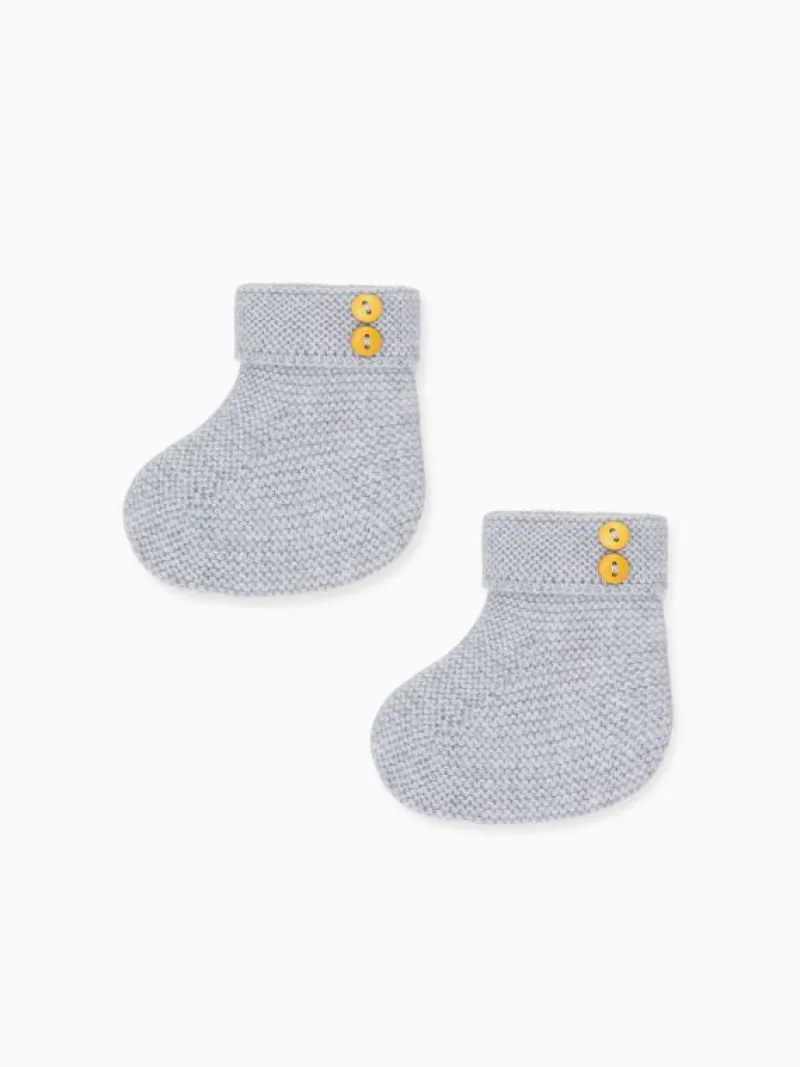 La Coqueta Baby Boots | Baby & Toddler Shoes/Baby Boots^Grey Melange Cruz Merino Baby Booties