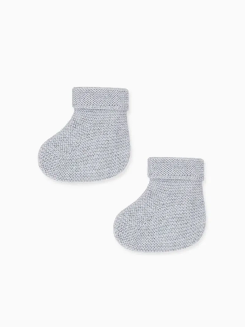 La Coqueta Baby Boots | Baby & Toddler Shoes/Baby Boots^Grey Melange Cruz Merino Baby Booties