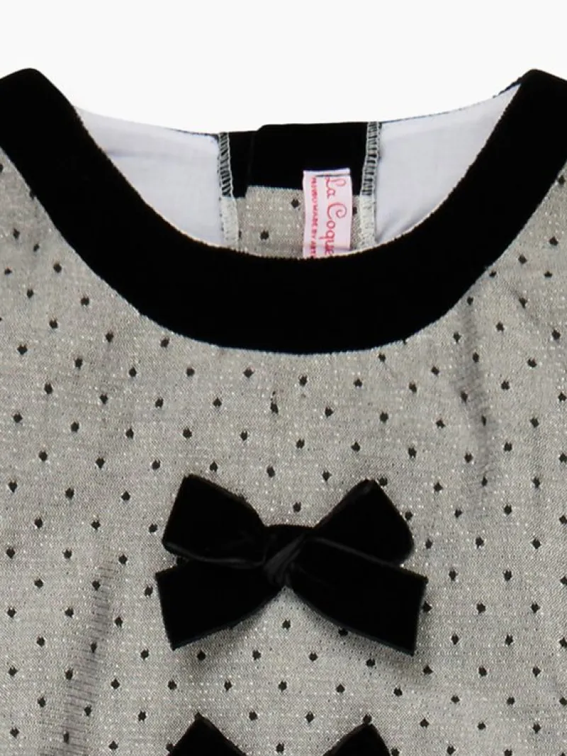 La Coqueta Dresses^Grey Polka Dot Penelope Girl Dress