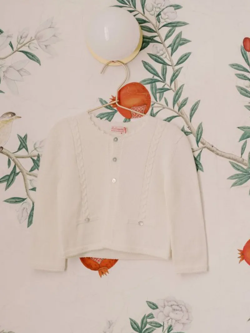 La Coqueta View All | Knitted Clothes & Accessories^Ivory Feria Merino Baby Cardigan