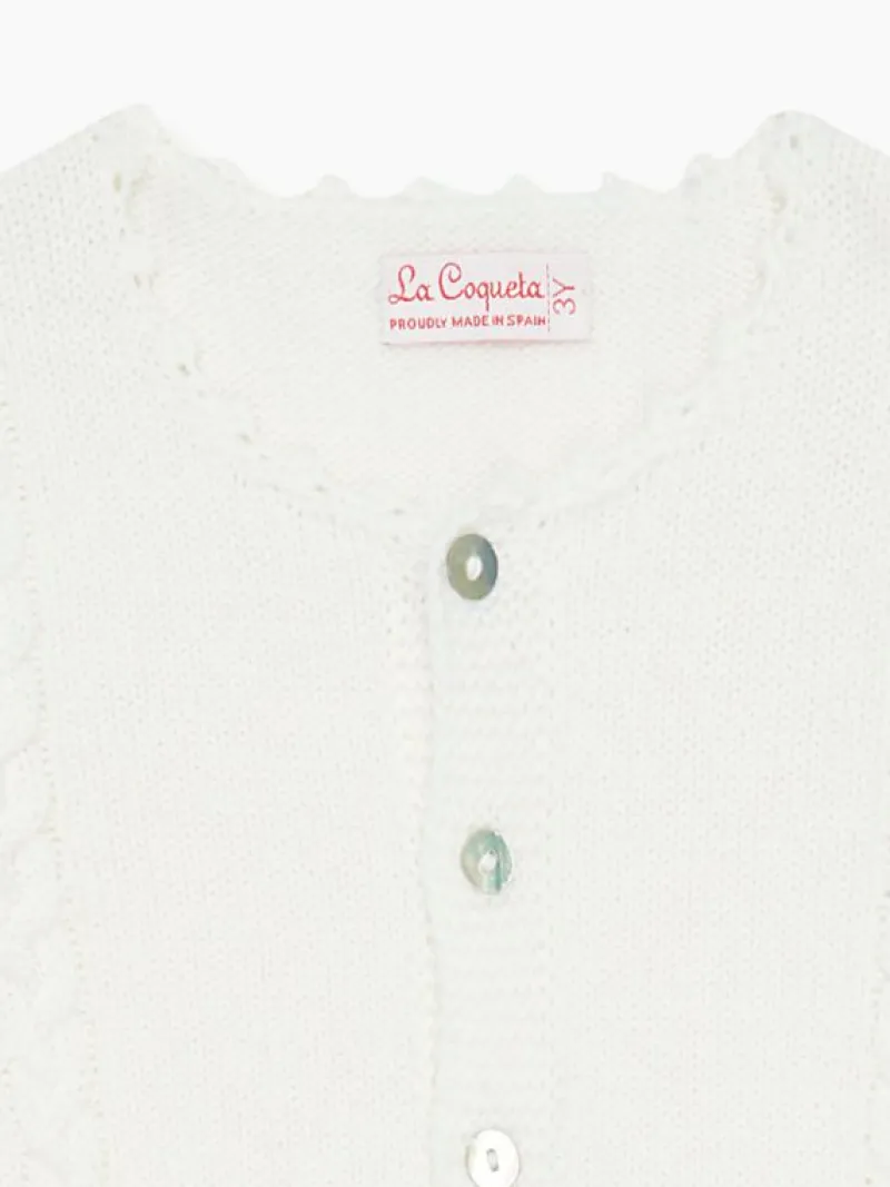 La Coqueta View All | Knitted Clothes & Accessories^Ivory Feria Merino Baby Cardigan