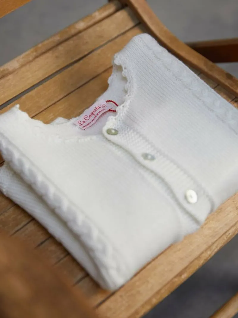 La Coqueta View All | Knitted Clothes & Accessories^Ivory Feria Merino Baby Cardigan