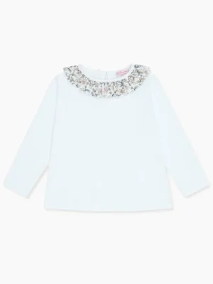 La Coqueta View All | Shirts & Tops^Ivory Floral Calda Long Sleeve Baby Girl Top