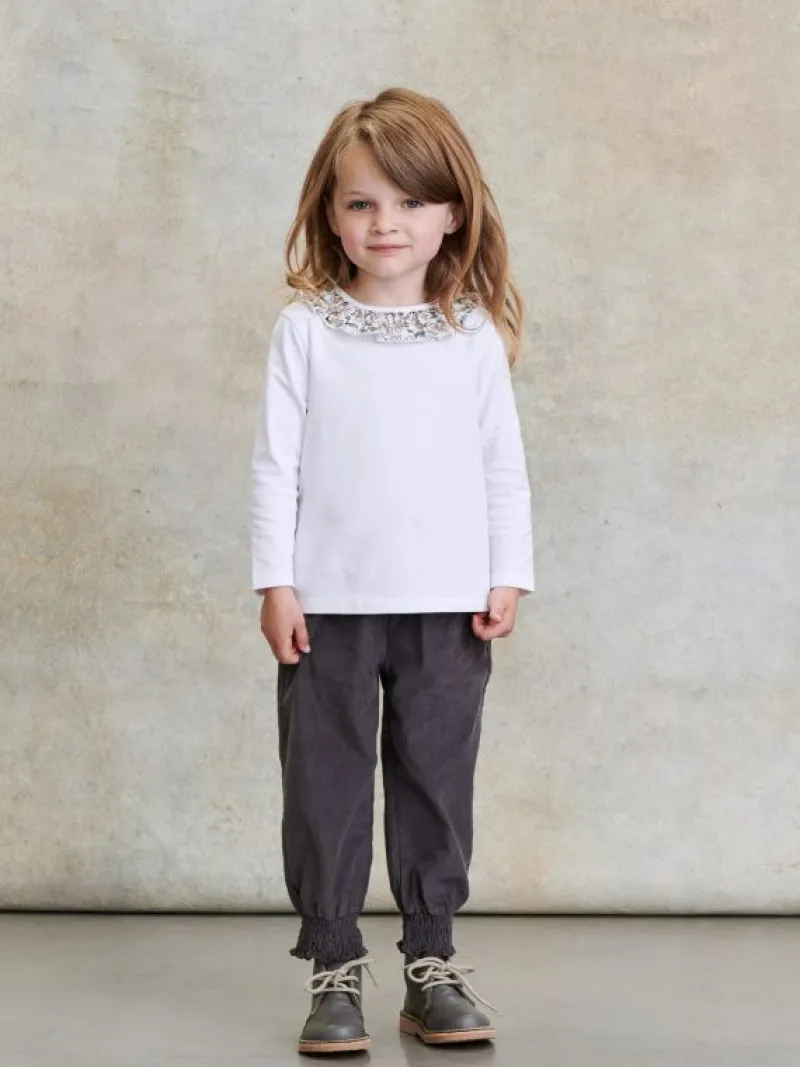 La Coqueta View All | Shirts & Tops^Ivory Floral Calda Long Sleeve Baby Girl Top