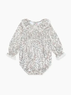 La Coqueta View All | Playsuits, Rompers & Overalls^Ivory Floral Chloe Baby Girl Smock Romper