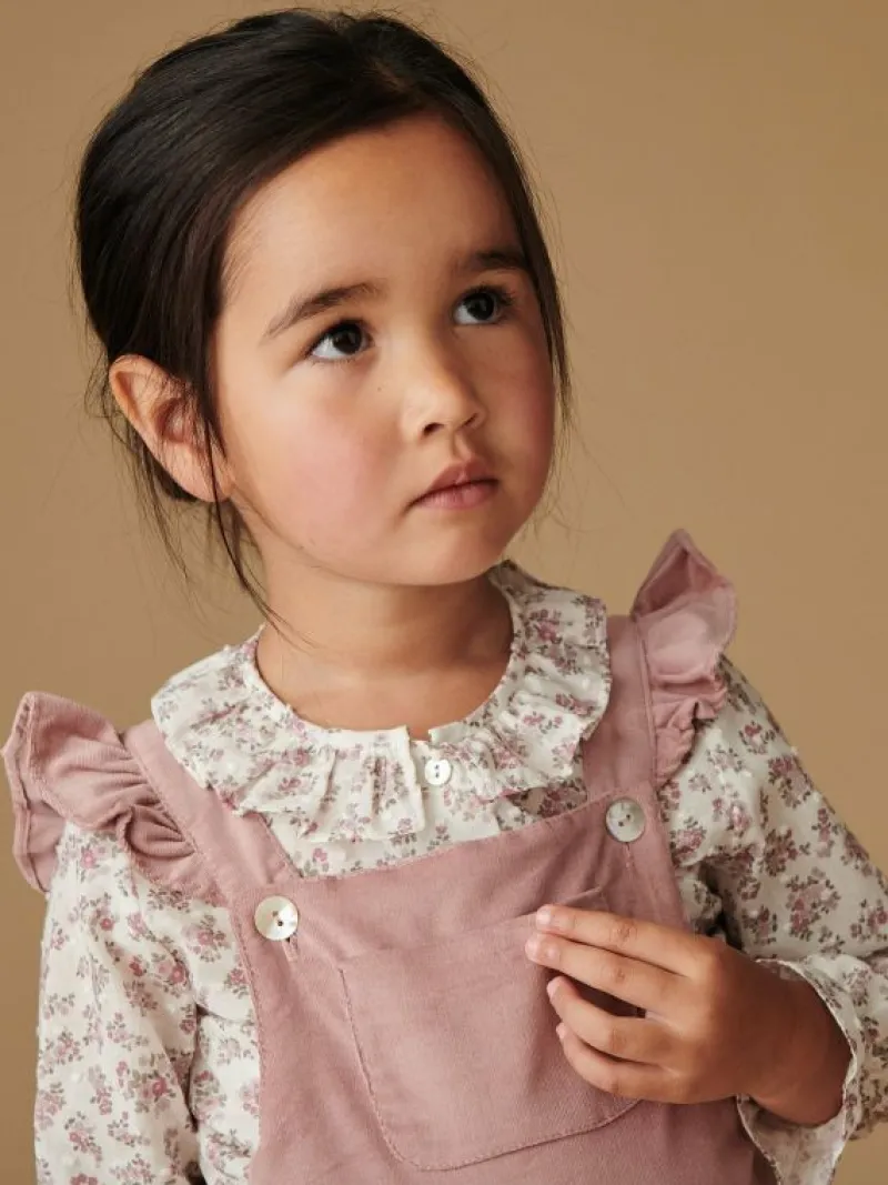 La Coqueta View All | Shirts & Tops^Ivory Floral Ella Long Sleeve Baby Girl Shirt