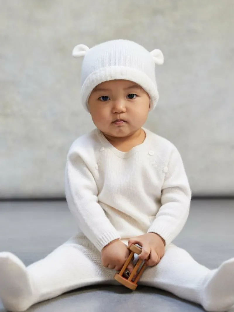 La Coqueta Accessories | Knitted Clothes & Accessories^Ivory Gloria Cashmere Baby Hat