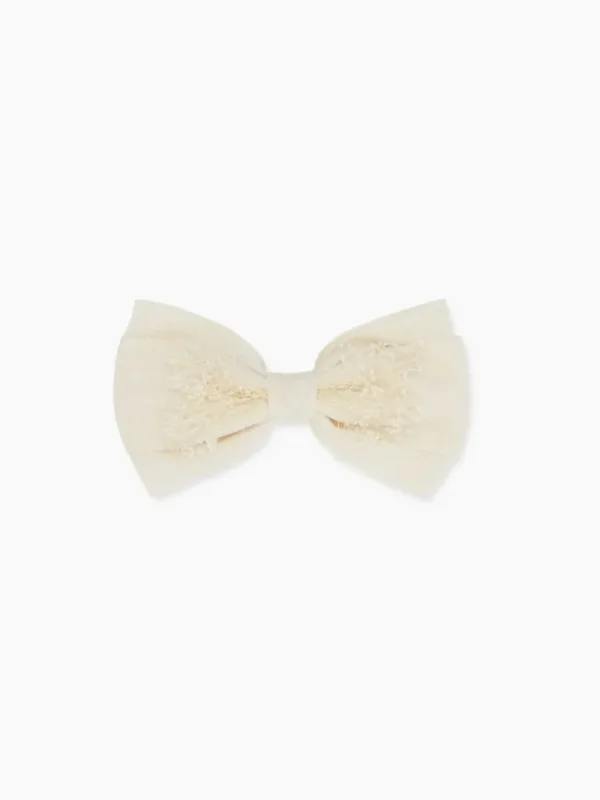 La Coqueta View All | Hair Accessories^Ivory Large Floral Bow Girl Clip