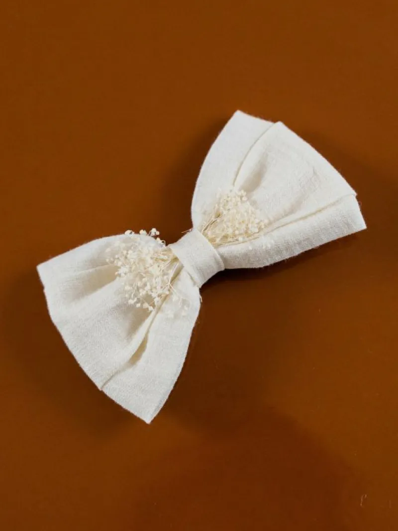 La Coqueta View All | Hair Accessories^Ivory Large Floral Bow Girl Clip