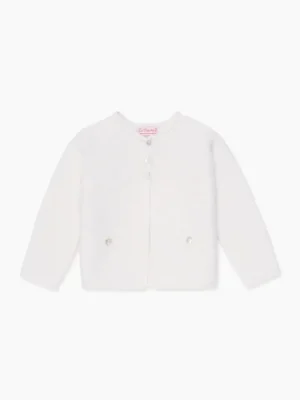 La Coqueta View All | Knitted Clothes & Accessories^Ivory Leandra Cashmere Baby Cardigan