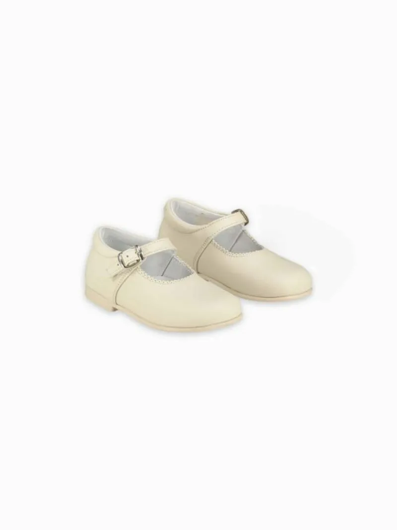 La Coqueta First Walker Shoes | Baby & Toddler Shoes/First Walker Shoes^Ivory Leather Toddler Mary Jane Shoes