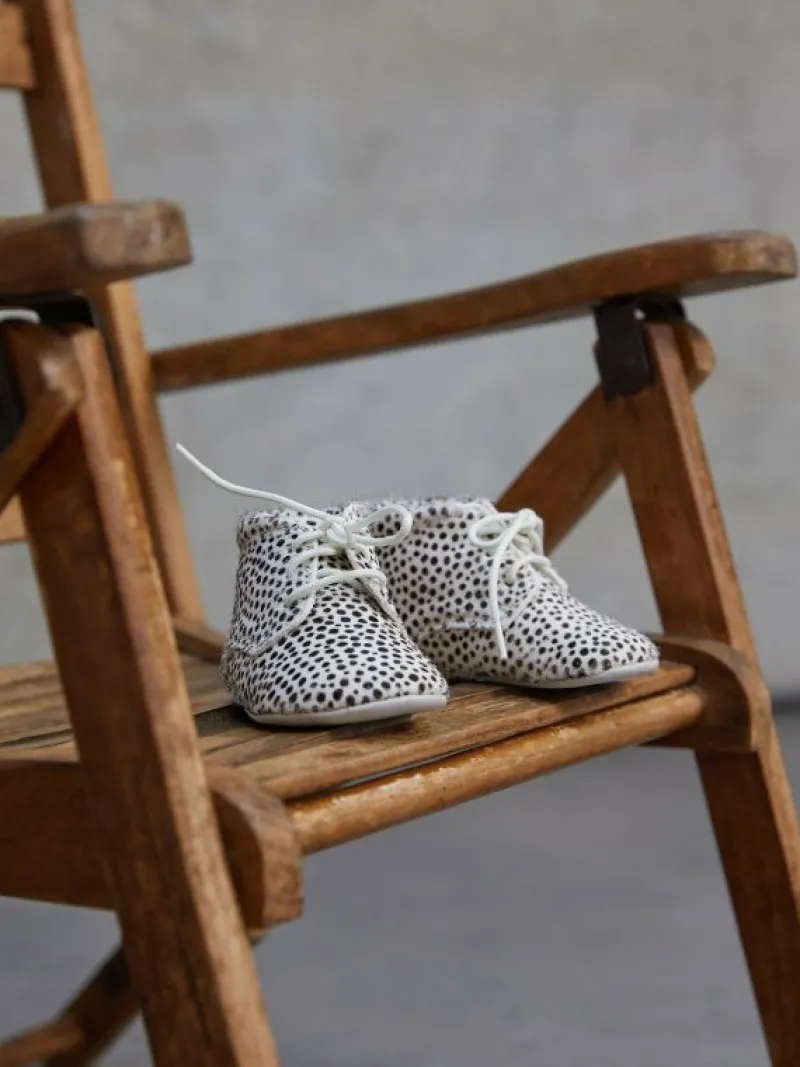 La Coqueta Pre Walker Shoes | Baby & Toddler Shoes/Pre Walker Shoes^Ivory Leopard Leather Baby Booties