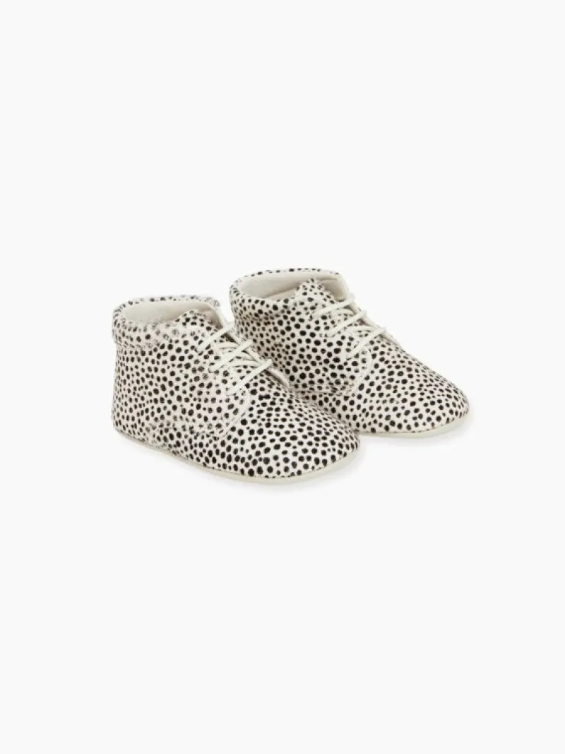 La Coqueta Pre Walker Shoes | Baby & Toddler Shoes/Pre Walker Shoes^Ivory Leopard Leather Baby Booties