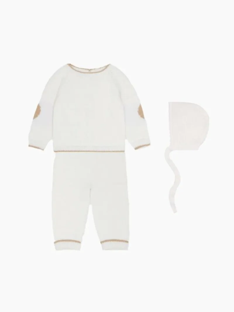 La Coqueta Knitted Clothes & Accessories | Baby Girl^Ivory Mirlo Merino Knitted Baby Gift Box Set