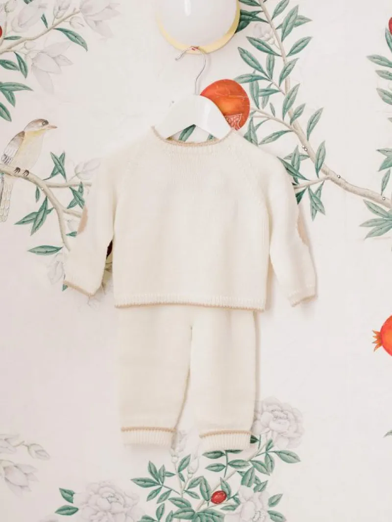 La Coqueta Knitted Clothes & Accessories | Baby Girl^Ivory Mirlo Merino Knitted Baby Gift Box Set
