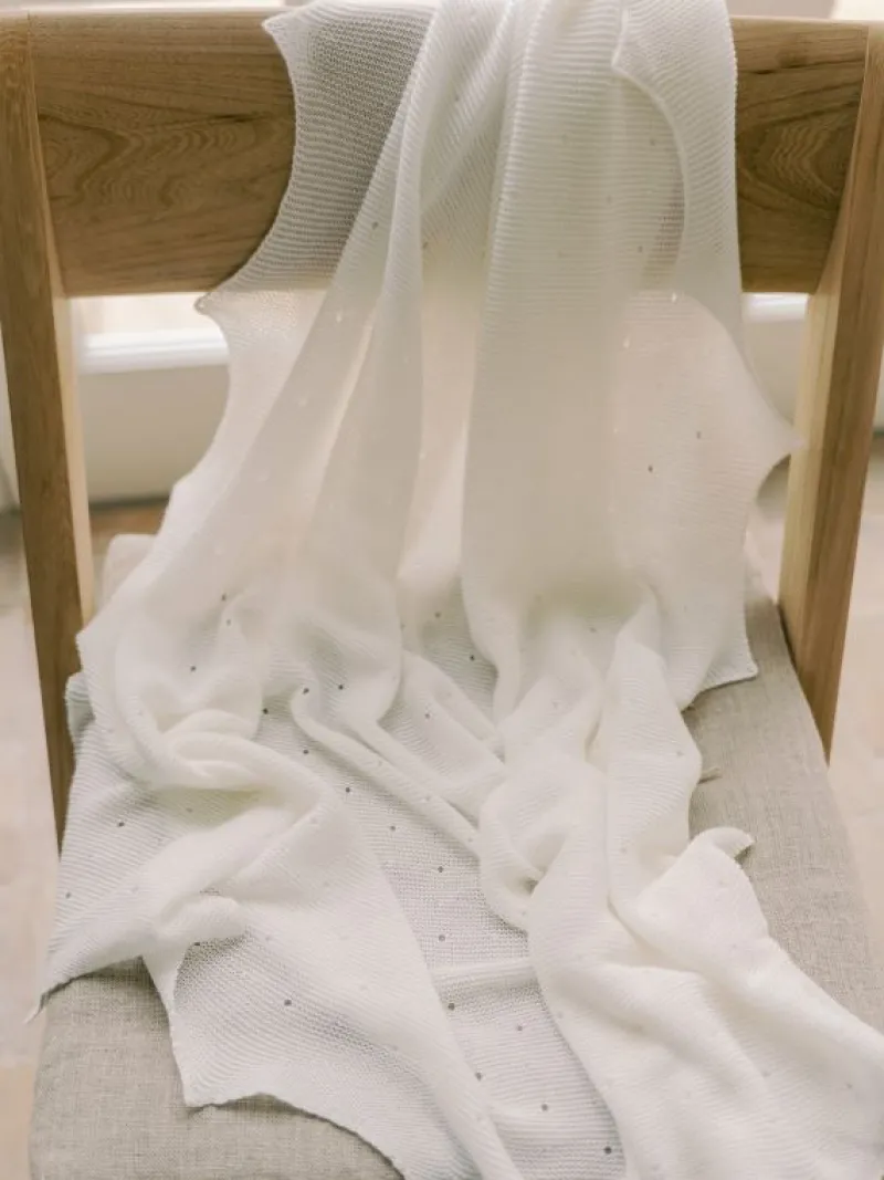 La Coqueta Accessories | Knitted Clothes & Accessories^Ivory Openwork Cotton Baby Blanket