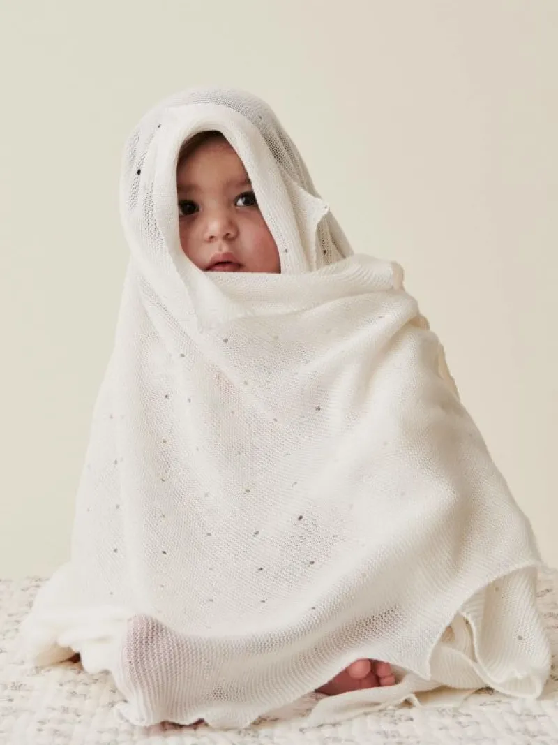 La Coqueta Accessories | Knitted Clothes & Accessories^Ivory Openwork Cotton Baby Blanket