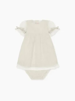 La Coqueta View All | Dresses & Sets^Ivory Polka Dot Violeta Tulle Baby Girl Set