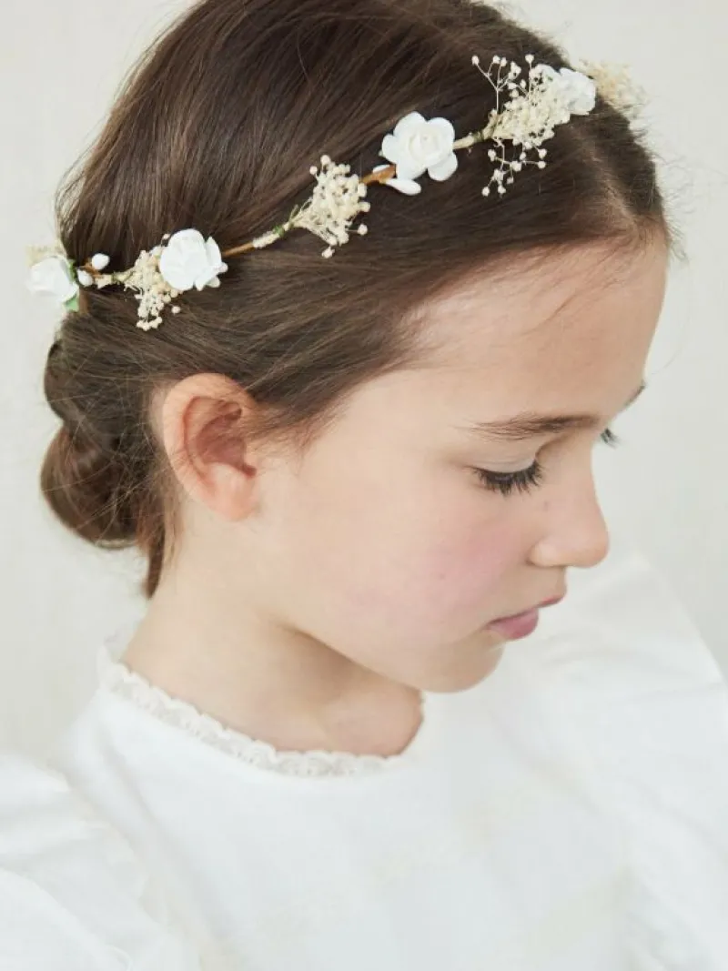 La Coqueta View All | Hair Accessories^Ivory Vintage Floral Girl Hair Garland