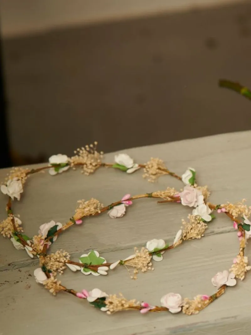 La Coqueta View All | Hair Accessories^Ivory Vintage Floral Girl Hair Garland