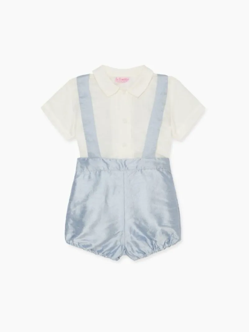 La Coqueta View All | Dresses & Sets^Light Blue Aliso Ceremony Silk Baby Boy Set