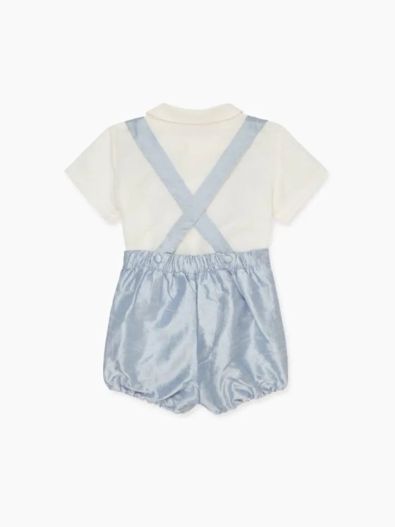 La Coqueta View All | Dresses & Sets^Light Blue Aliso Ceremony Silk Baby Boy Set