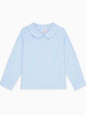 La Coqueta View All | Shirts & Tops^Light Blue Clio Long Sleeve Baby Shirt