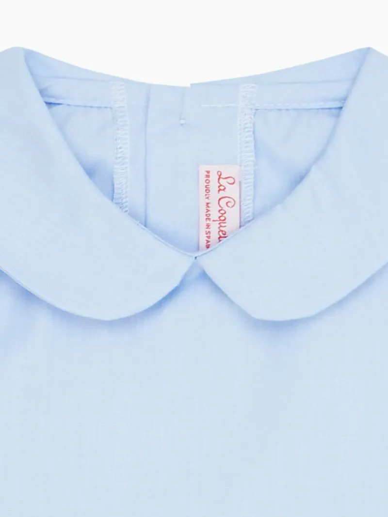 La Coqueta View All | Shirts & Tops^Light Blue Clio Long Sleeve Baby Shirt