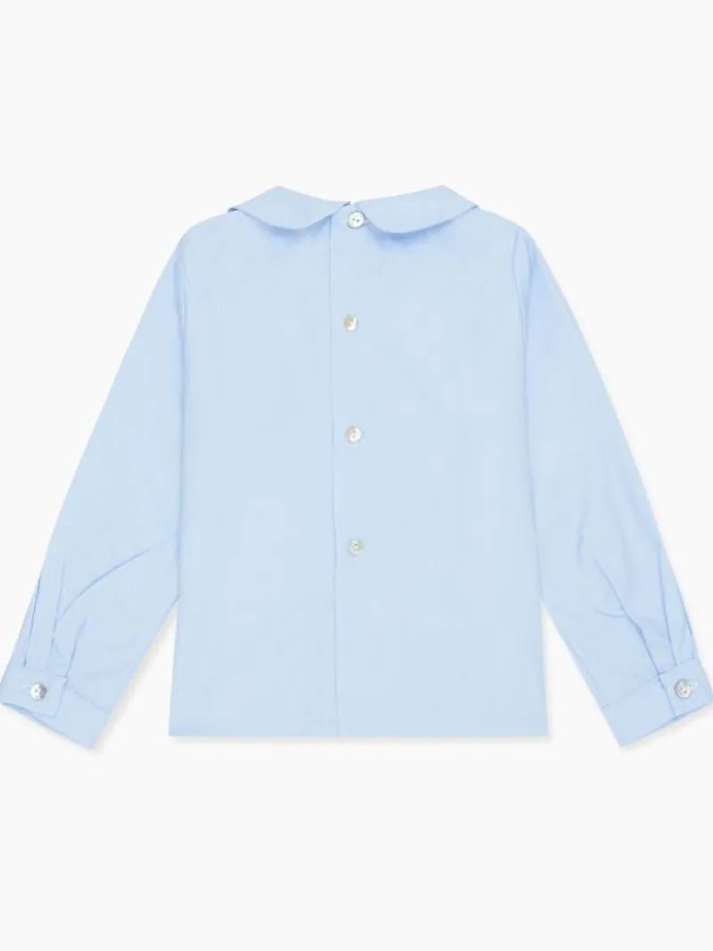 La Coqueta View All | Shirts & Tops^Light Blue Clio Long Sleeve Baby Shirt