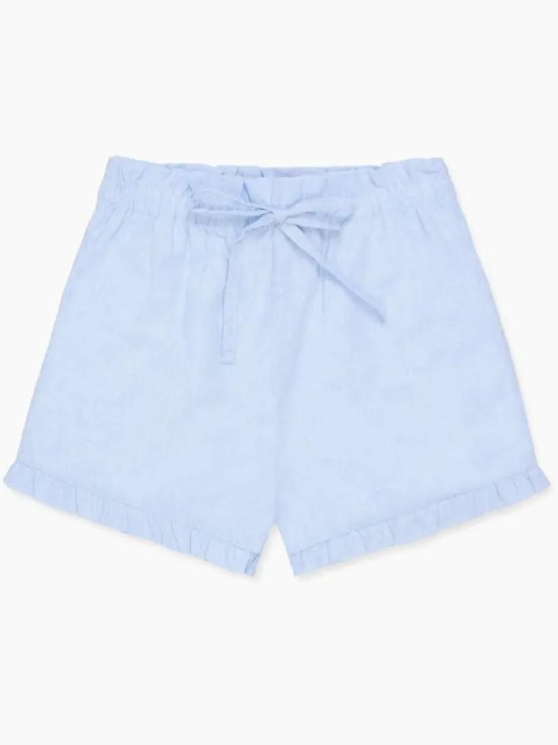 La Coqueta Skirts, Shorts & Culottes^Light Blue Flores Cotton Girl Shorts