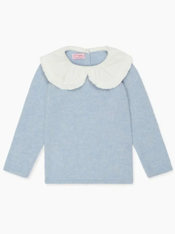 La Coqueta Jumpers & Cardigans^Light Blue Lupita Merino Girl Sweater