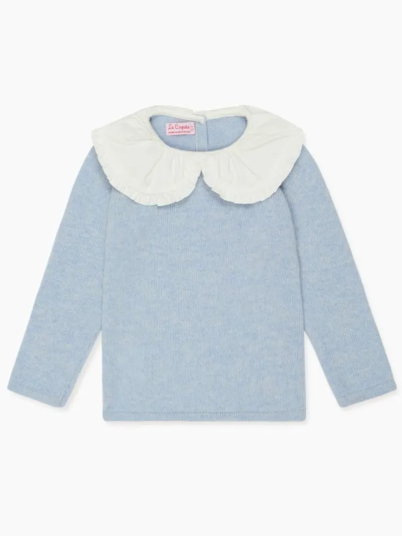 La Coqueta Jumpers & Cardigans^Light Blue Lupita Merino Girl Sweater