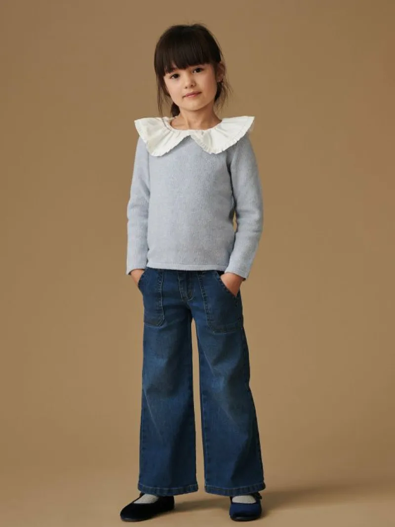 La Coqueta Jumpers & Cardigans^Light Blue Lupita Merino Girl Sweater